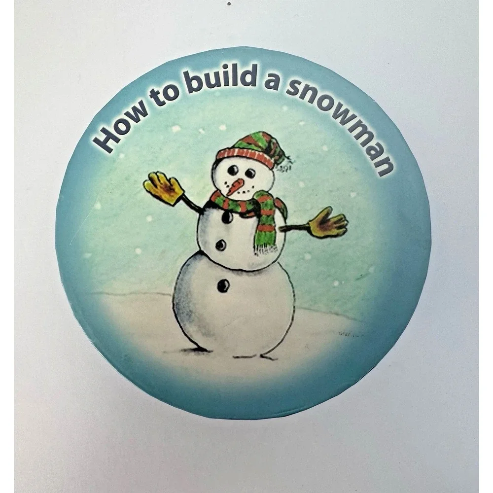 SNOWMAN How To Build CHRISTMAS WINTER Bread Dessert Appetizer Plates‎ Dishes Set